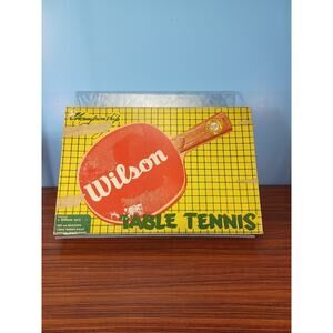 Vintage Wilson Table Tennis Set Bats Net Brackets Balls In Box Sports Athletic